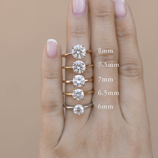 1.5ct Round Moissanite Solitaire Diamond Engagement Ring