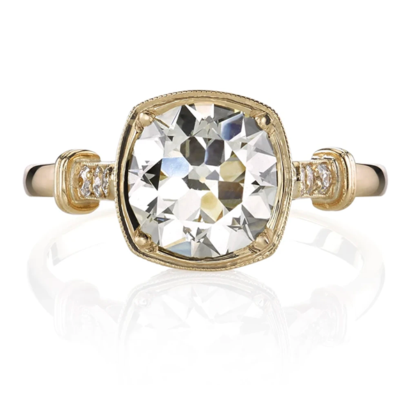 1.89ct Round Cut Moissanite Diamond Hidden Halo Engagement Ring