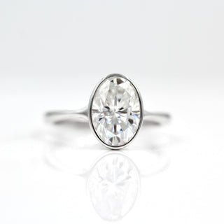 2ct Oval Cut Solitaire Moissanite Diamond Engagement Ring