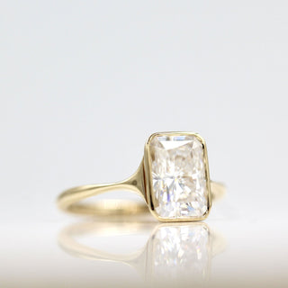 2ct Radiant Cut Solitaire Moissanite Diamond Engagement Ring