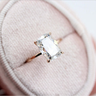 3.5ct Elongated Cushion Cut Moissanite Diamond Engagement Ring