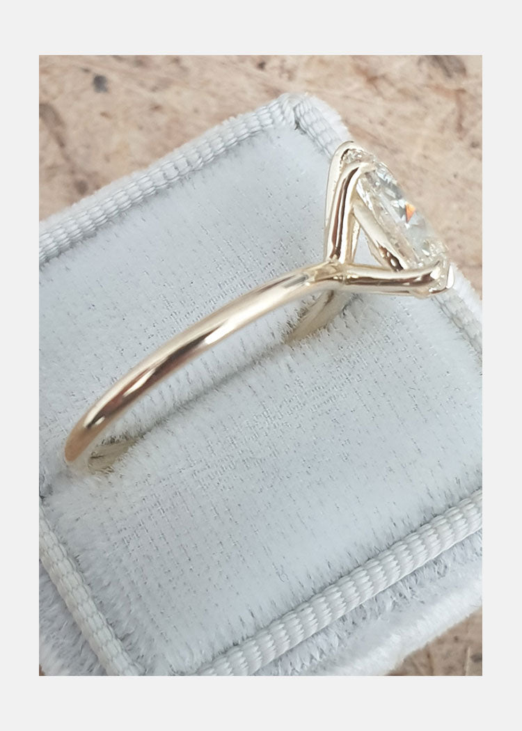 1.31ct Pear Cut Solitaire Moissanite Diamond Engagement Ring