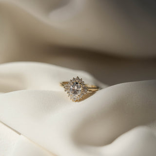 1.20CT Oval Moissanite Halo Diamond Engagement Ring