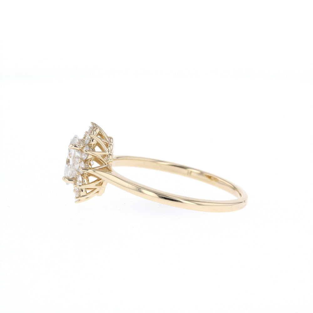 1.5ct-2.5ct Oval Cut Halo Moissanite Diamond Engagement Ring