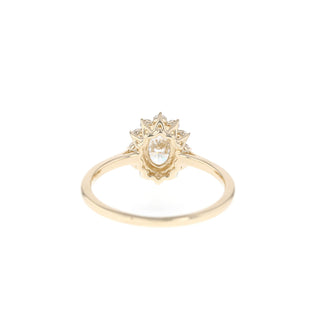 1.33ct Oval Halo Moissanite Diamond Engagement Ring