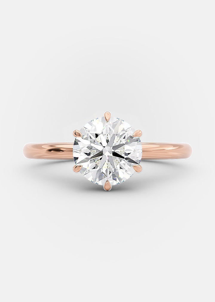 1.51ct Round Brilliant Cut Moissanite 14K Rose Gold Engagement Ring