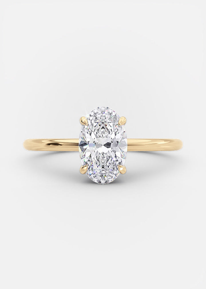 1.70ct Oval Moissanite Solitaire Diamond Engagement Ring