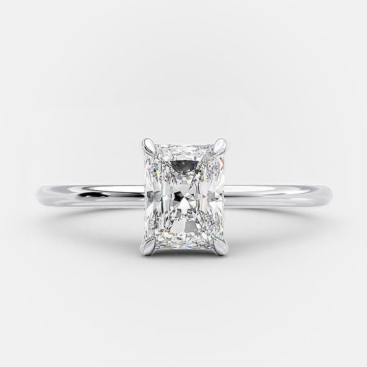 1.0ct Radiant Cut Moissanite Solitaire Diamond Engagement Ring