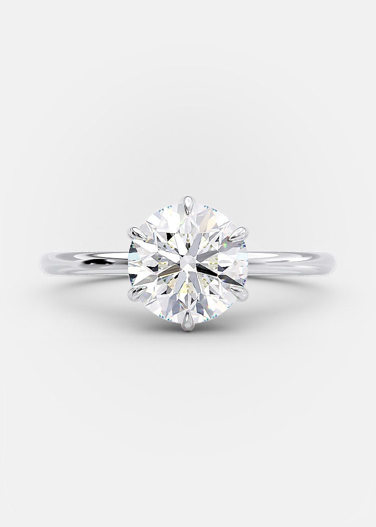  1.50ct Round Brilliant Cut Solitaire Moissanite 14K Gold Diamond Engagement Ring