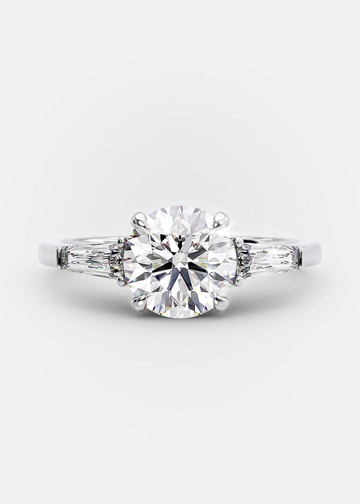 1.31ct Round Brilliant Cut Moissanite 3 Stone Engagement Ring