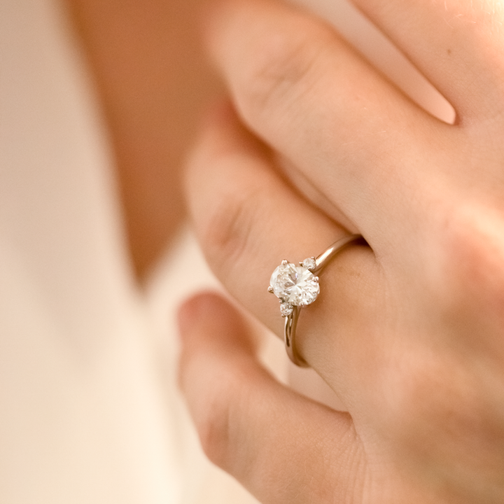 1.33CT Oval Cut Diamond Moissanite Engagement Ring