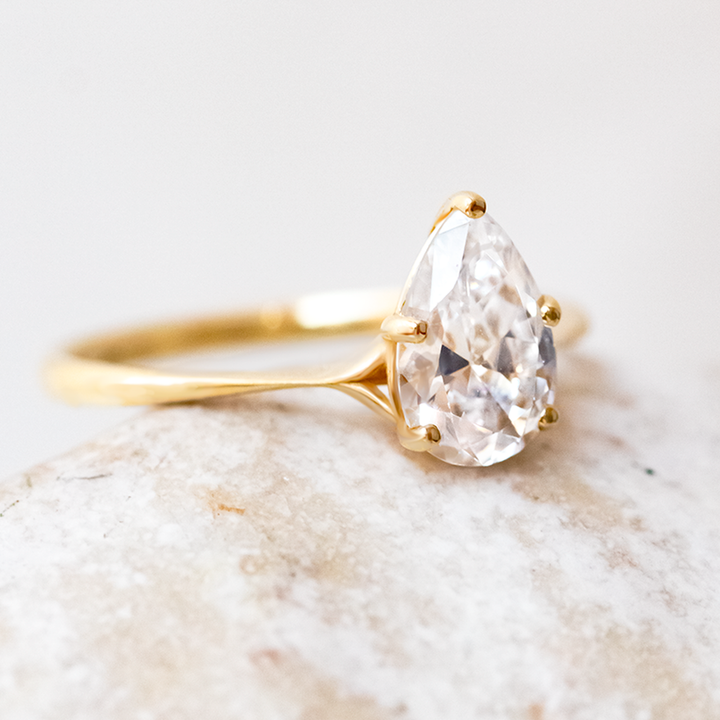 1.93CT Pear Cut Moissanite Engagement Ring