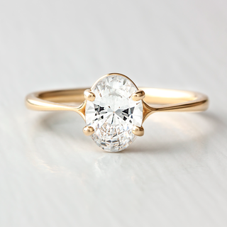 1.33 CT Oval Cut Moissanite Engagement Ring