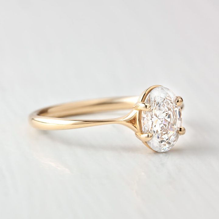 2.72 CT Oval Cut Moissanite Engagement Ring