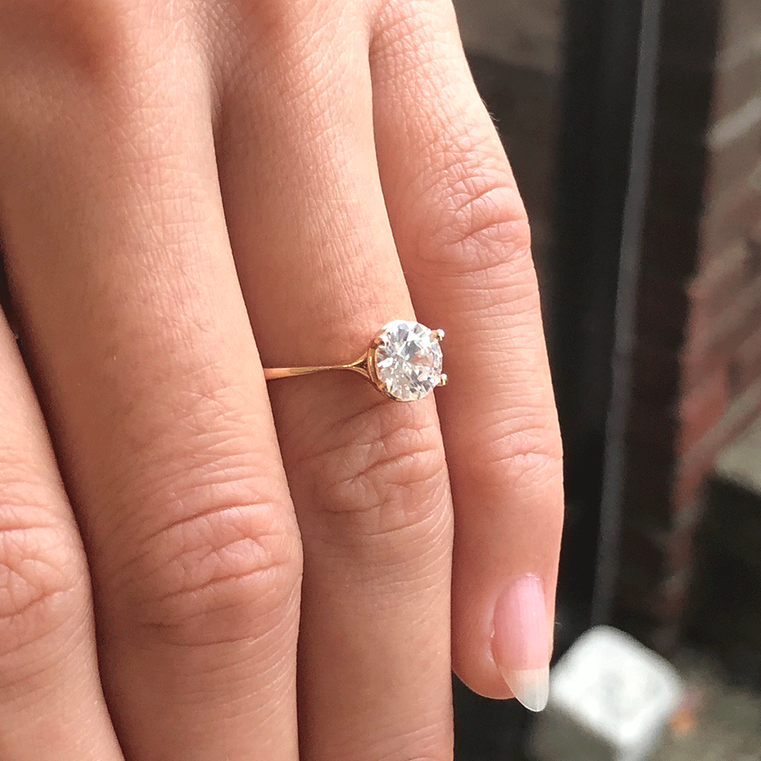 1.20CT Round Cut Moissanite Engagement Ring