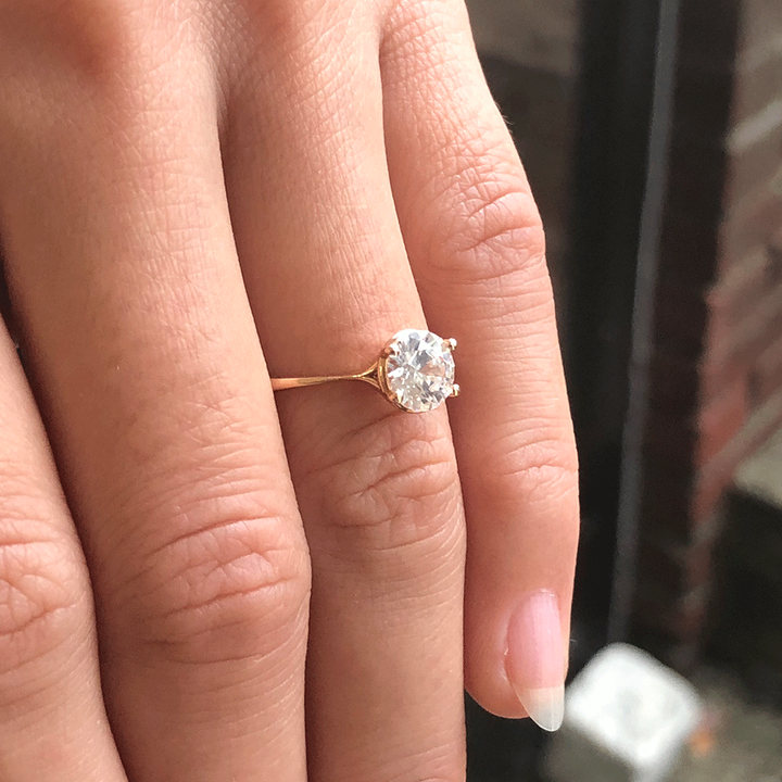 1.20CT Round Cut Moissanite Engagement Ring