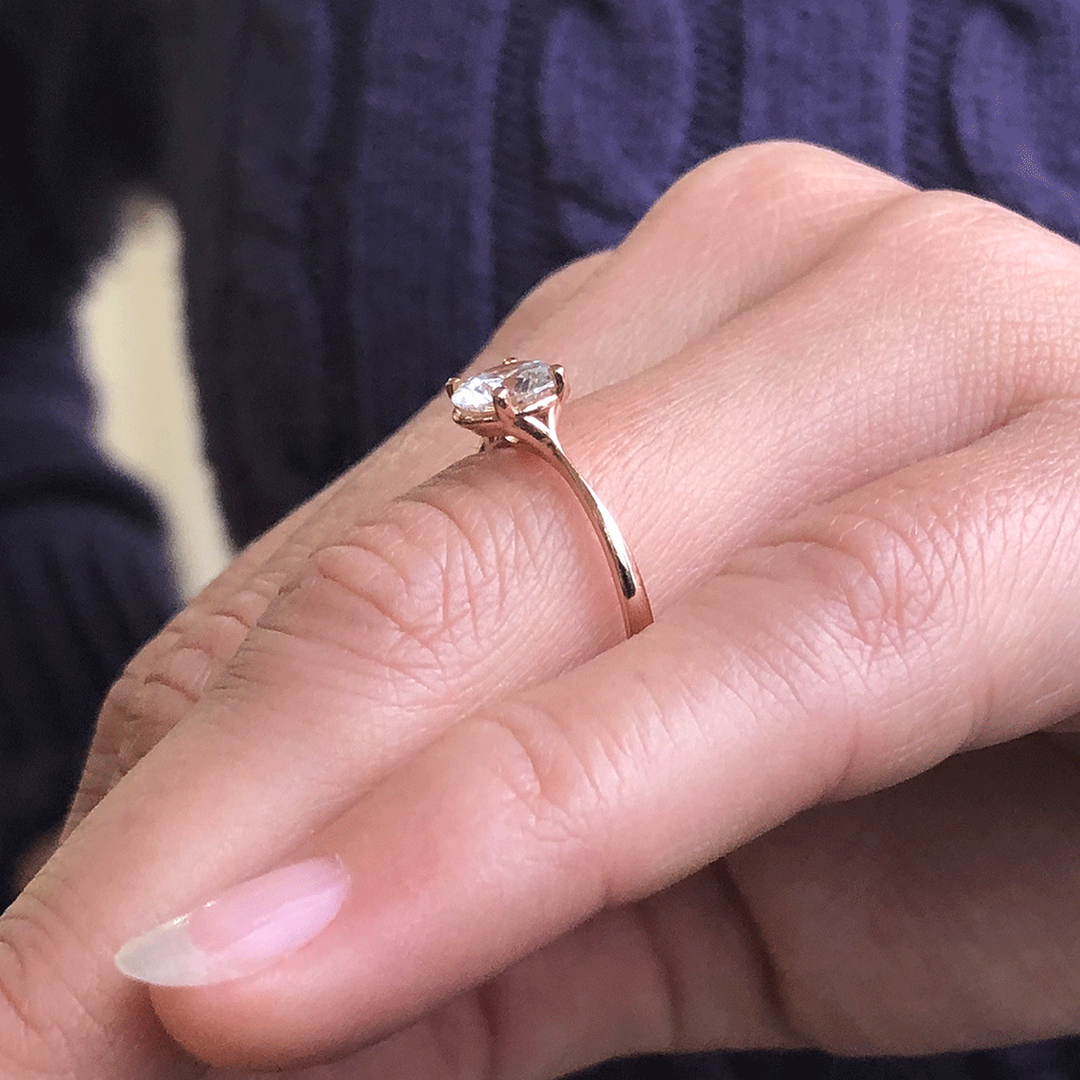 1.20CT Round Cut Moissanite Engagement Ring