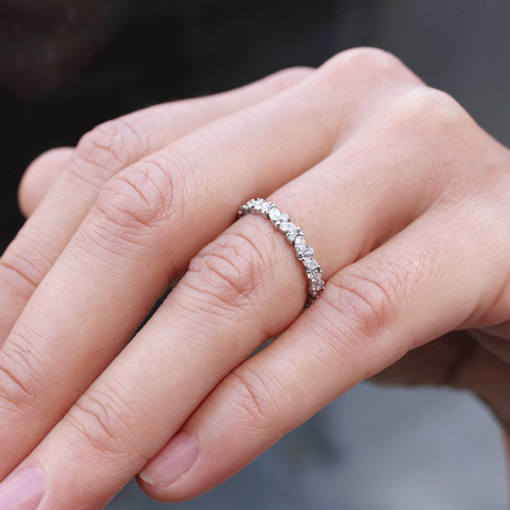 Marquise and Round Cut Full Eternity Wedding Band