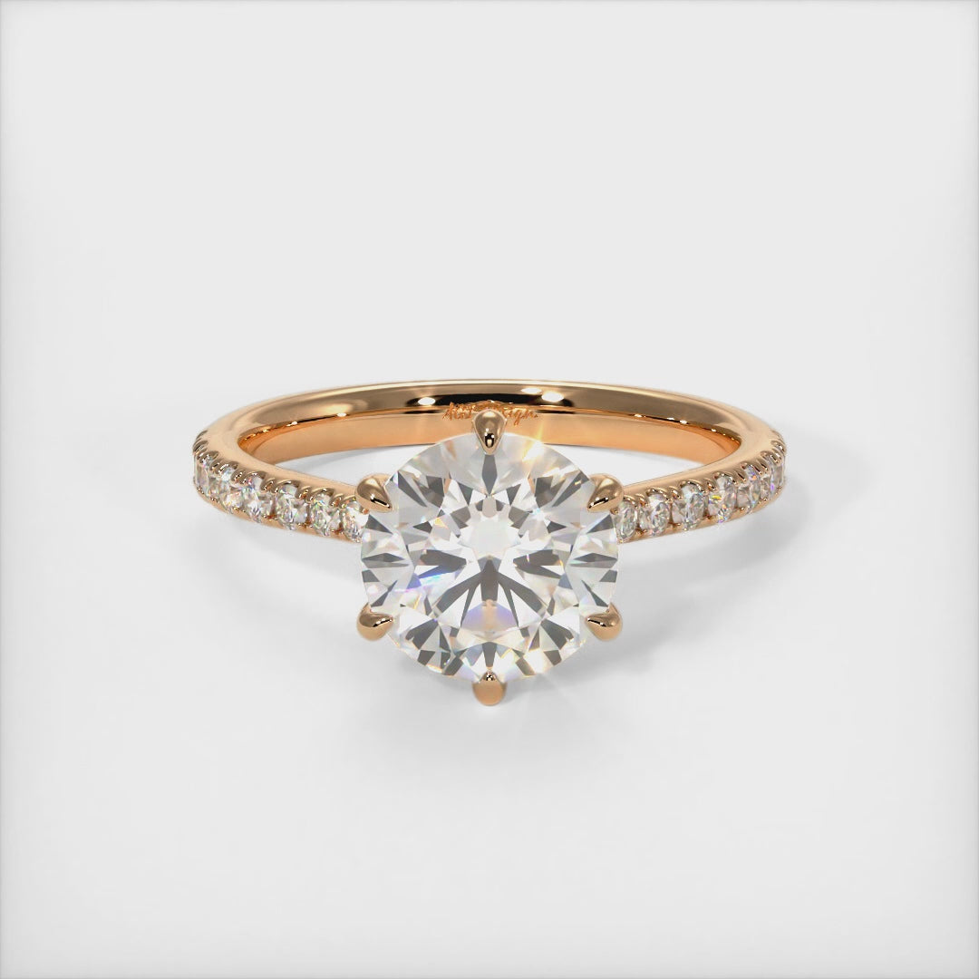 1.50ct Round Brilliant Diamond Hidden Halo Moissanite Engagement Ring