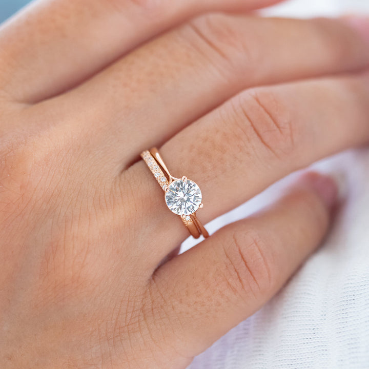 1.20CT Round Cut Moissanite Engagement Ring