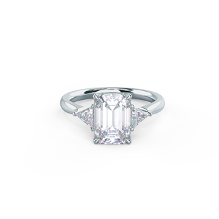 1.50CT Emerald Cut Moissanite Trillion Diamond Engagement Ring