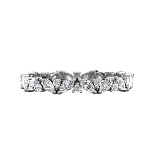 Marquise and Round Cut Full Eternity Wedding Band
