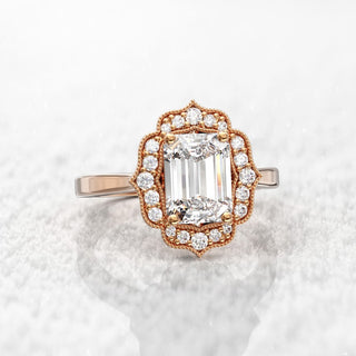 2ct Emerald Cut Diamond Moissanite Engagement Ring