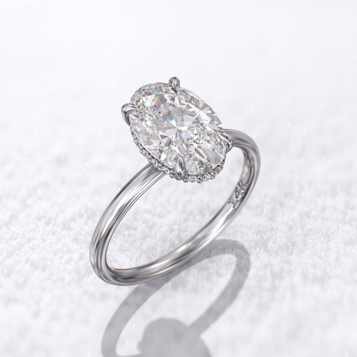 2.0CT Oval Diamond Moissanite Engagement Ring