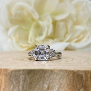 2.20ct Asscher Diamond Moissanite Engagement Ring