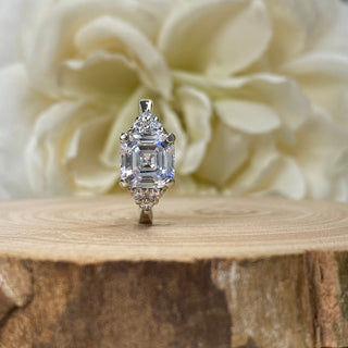 2.20ct Asscher Diamond Moissanite Engagement Ring