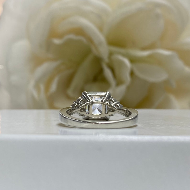 2.20ct Asscher Diamond Moissanite Engagement Ring