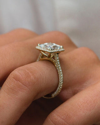 3.25ct Asscher Cut Diamond Moissanite Engagement Ring