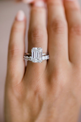 5.5ct Emerald Cut Diamond Moissanite Engagement Ring