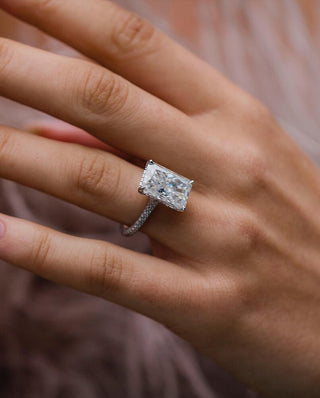 7.45ct Radiant Diamond Moissanite Engagement Ring