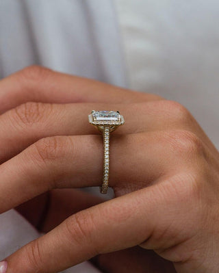 3.25ct Asscher Cut Diamond Moissanite Engagement Ring