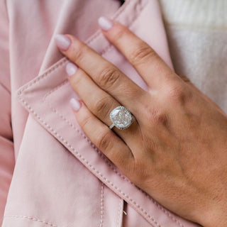 8.0ct Cushion Diamond Moissanite Engagement Ring