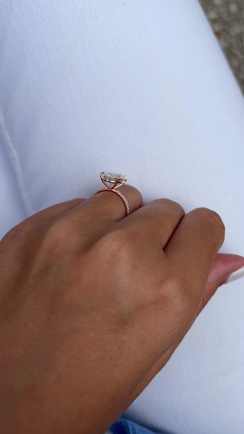 3.5CT Oval Diamond Moissanite Engagement Ring