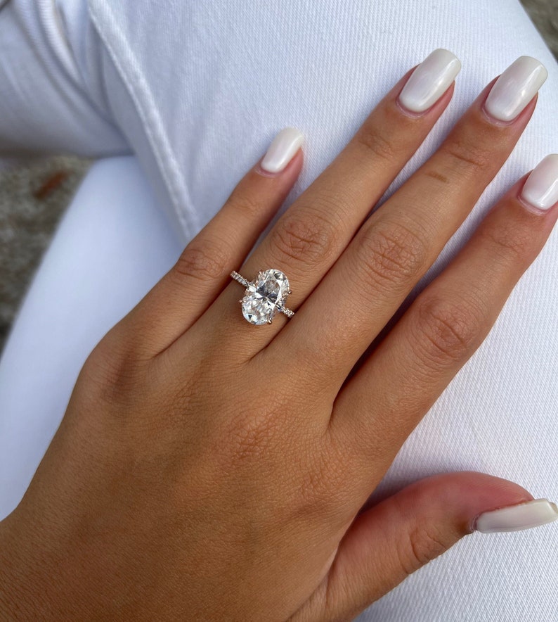 3.5CT Oval Diamond Moissanite Engagement Ring