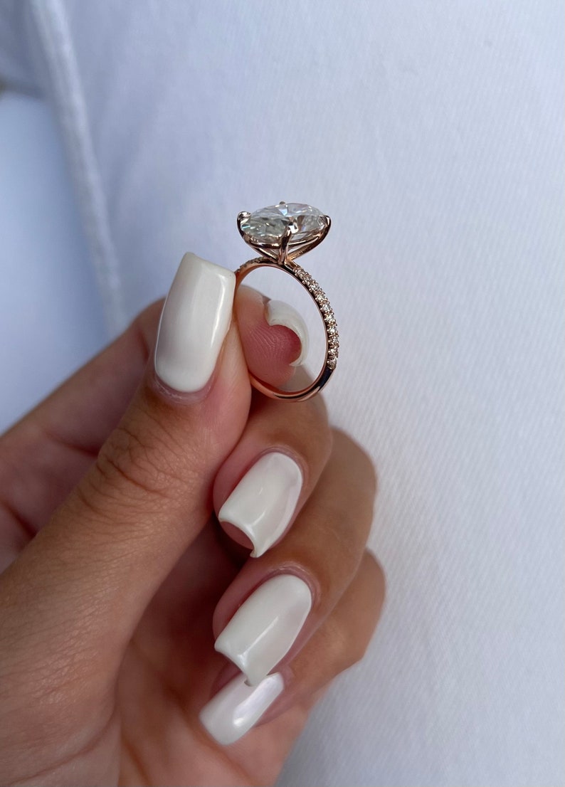 3.5CT Oval Diamond Moissanite Engagement Ring