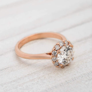 1.20ct Round Brilliant Diamond Halo Moissanite Engagement Ring