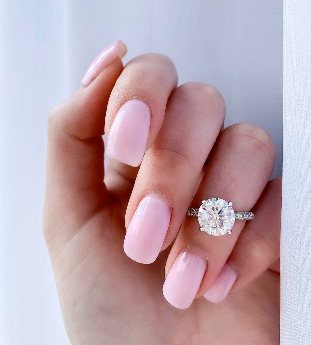 2.50CT Round Cut Hidden Halo Moissanite Diamond Engagement Ring