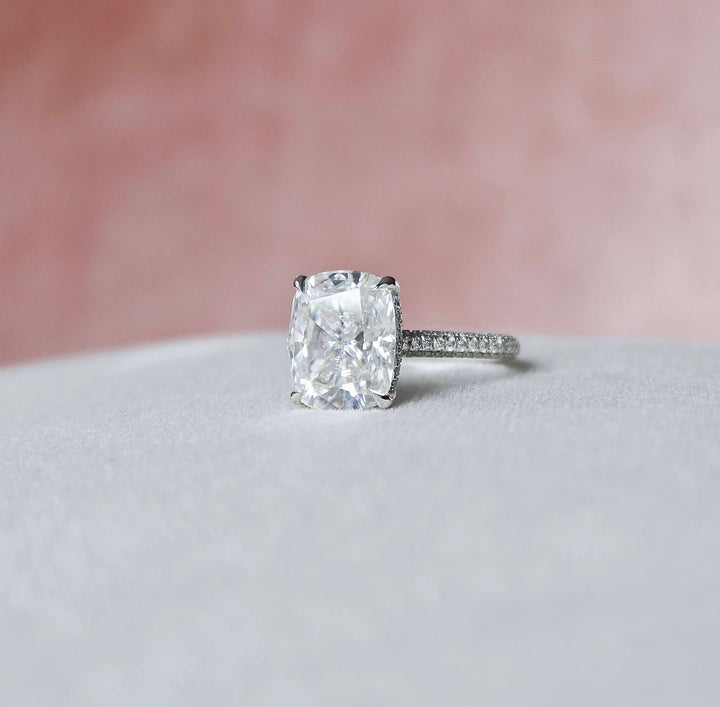 6 CT Cushion Cut Moissanite Engagement Ring