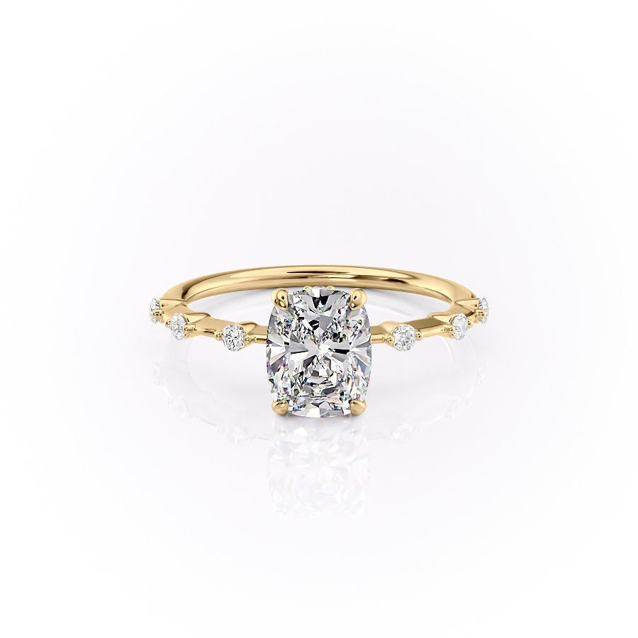 2.0CT Elongated Cushion Cut Moissanite Solitaire Engagement Ring