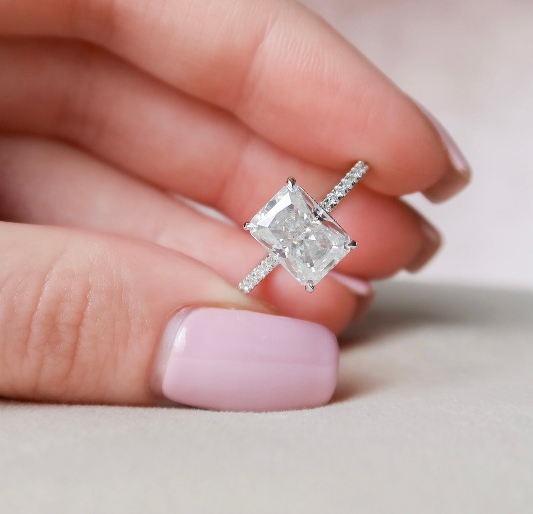 3.5 CT Radiant Cut Moissanite Engagement Ring