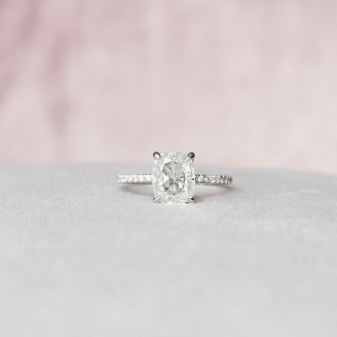 2.0CT Elongated Cushion Cut Moissanite Engagement Ring