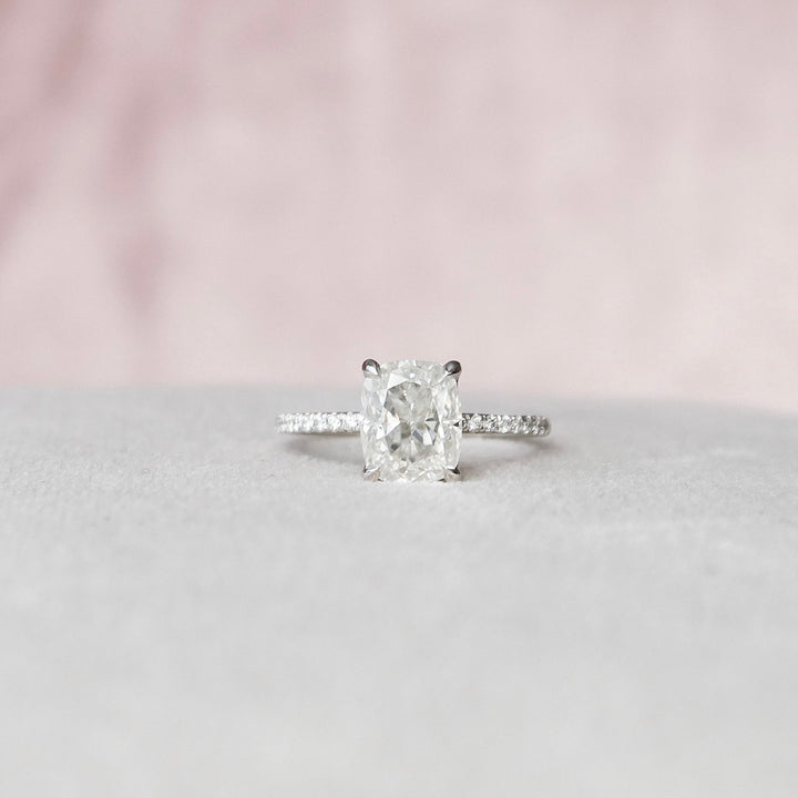 2.0CT Elongated Cushion Cut Moissanite Engagement Ring