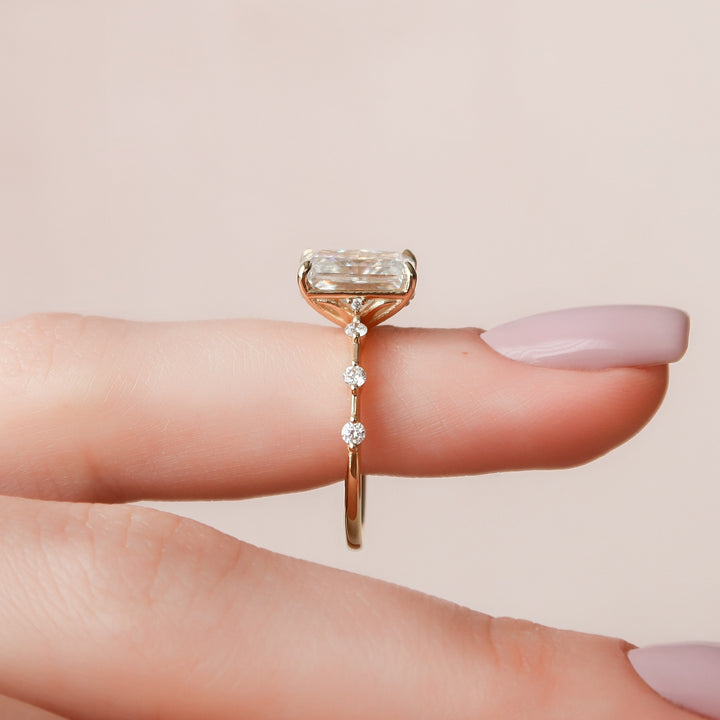 3.50CT Radiant Cut Petite Pave Moissanite Diamond Engagement Ring