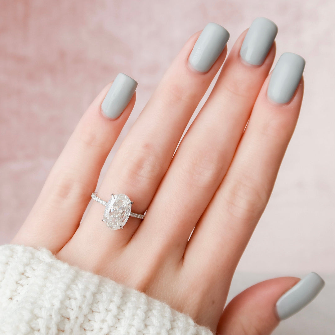 3.5 CT Oval Cut Moissanite Engagement Ring