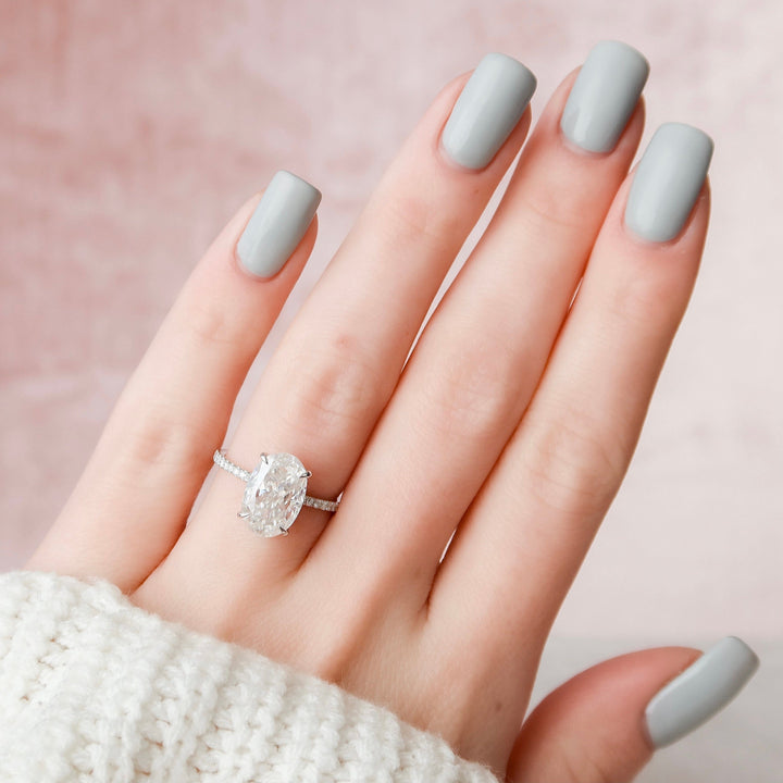 3.5 CT Oval Cut Moissanite Engagement Ring