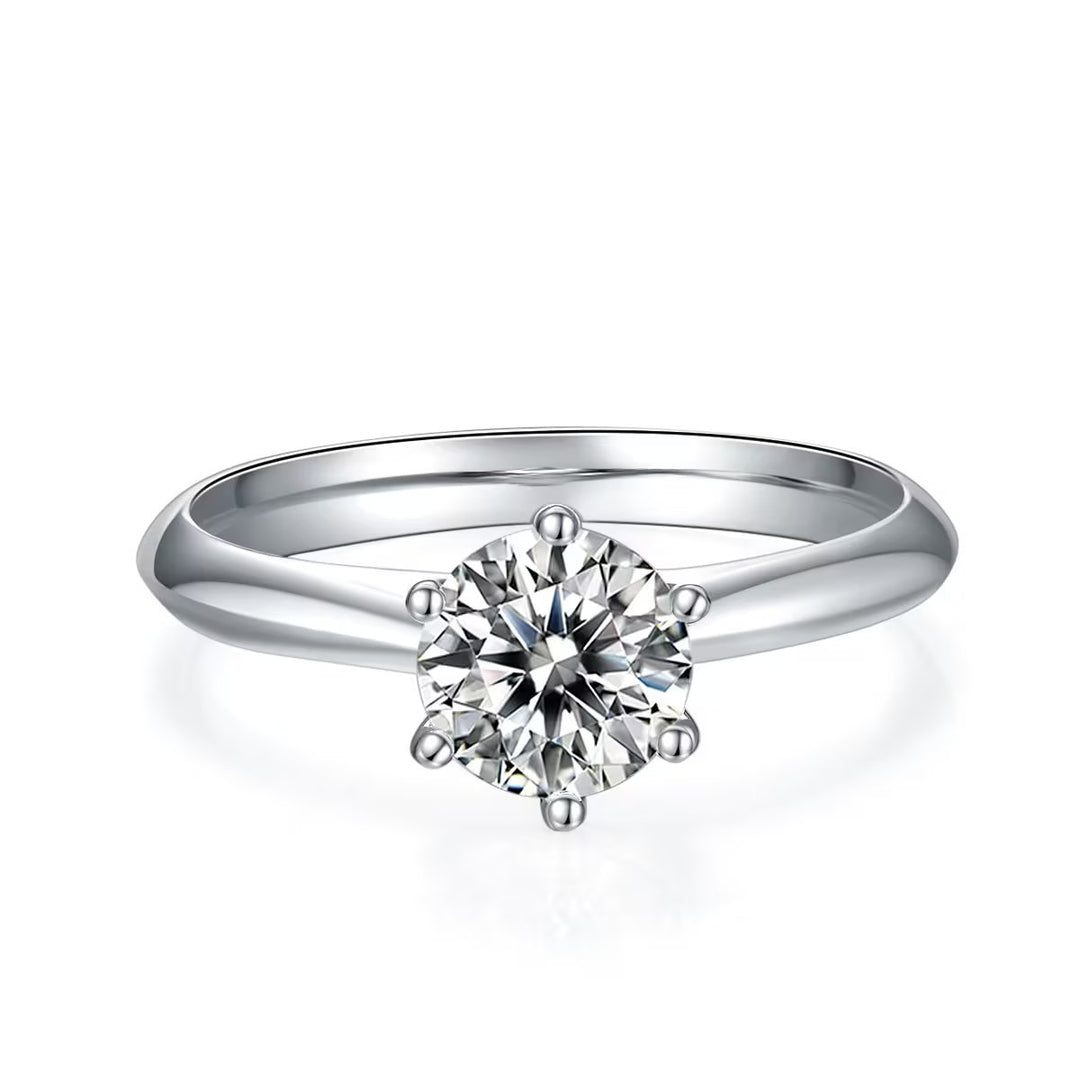 1.50ct Round Cut Solitaire Moissanite Diamond Engagement Ring